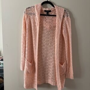 Forever 21 Peach Open-Knit Cardigan